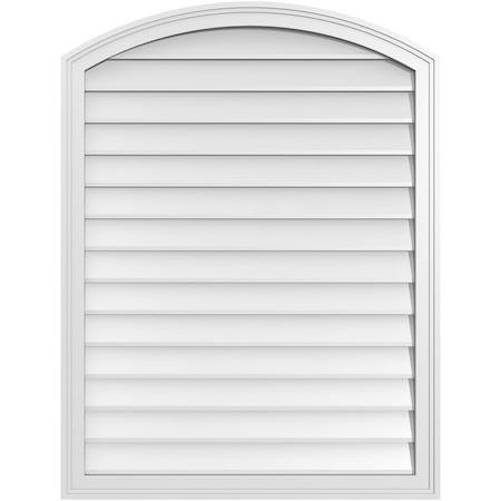 Ekena Millwork Arch Top Surface Mount PVC Gable Vent: Functional, w/ 2"W x 1-1/2"P Brickmould Frame, 32"W x 42"H GVPAR32X4202SF